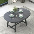 thumbnail image 2 of Round Kitchen Table, Round Extendable Dining Table, Wood Dining Table Round, Dinner Table, Gray, 2 of 9