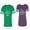 Men Green / Women Purple, variant on I Love My Awesome Husband Wife Unisex Couple Matching Cotton Jersey style T-Shirt Contrasting stripes on sleeves (Men Green / Women Black) (Men S / Women S)