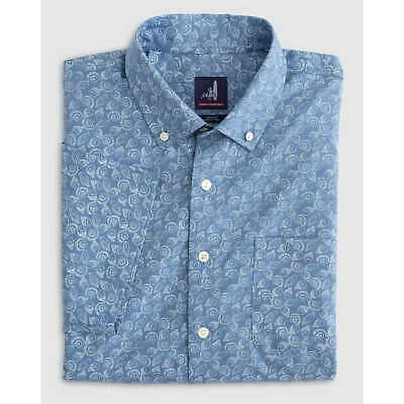 johnnie-O Micah PREP-FORMANCE Button Up Shirt Laguna Blue, Mens, Medium