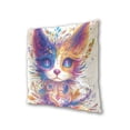 thumbnail image 3 of Colorful Cats Fantasy Style Throw Pillow Covers 16x16 Inch 2 Packs Decorative Square for Living Room Couch Bed Sofa, 3 of 6