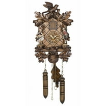 Quartz Cuckoo Clock Black forest house with music and figures TU 385 QM HZZG