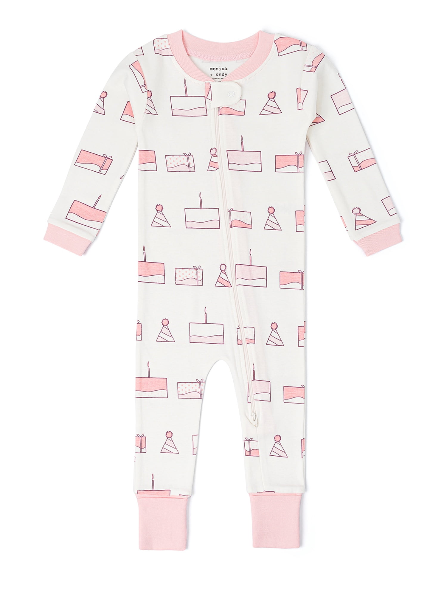 Monica + Andy Organic Cotton One Piece Coverall and Bib Set, Sizes Newborn - 18-24 Months