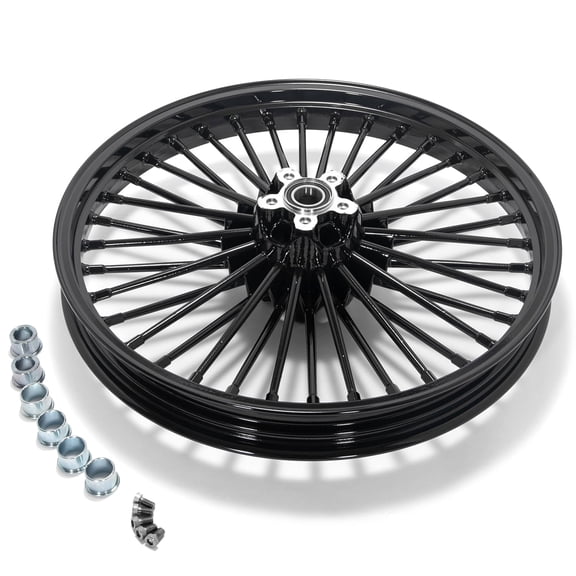 21x2.15 Fat Spoke Front Wheel For Harley Heritage Softail Classic FLSTC 1988-2017 Heritage Springer FLSTS 97-07 Night Train FXSTB 1999-2009 Softail Deluxe FLSTN 05-17 FXST 84-98 FXSTS 88-06