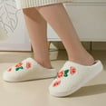 thumbnail image 6 of Slippers for Women Men Plush Fuzzy House Shoes Non Slip Winter Indoor Outdoor Slides Cute Ghost Pumpkin Bat Designs, 6 of 9