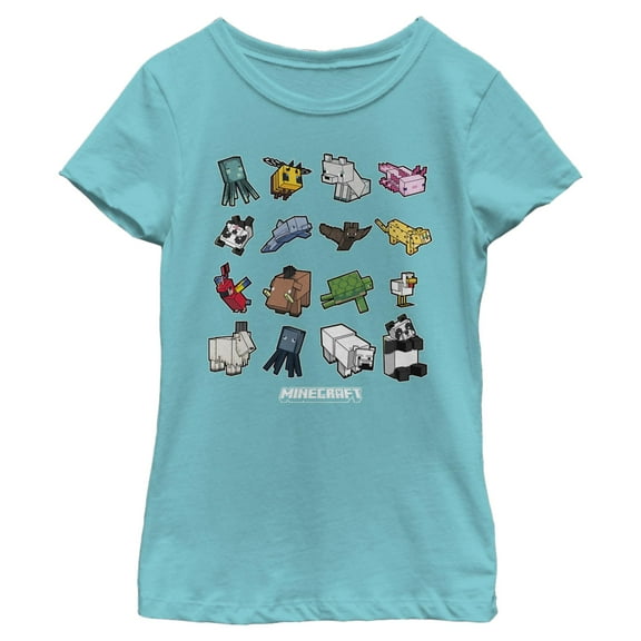 Girls Minecraft Animals Icons T Shirt