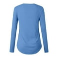 thumbnail image 3 of AMERTEER Women‘s Solid Color Long Sleeve Printed Top Pink M, 3 of 4
