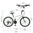 thumbnail image 2 of UBesGoo 24in Women Mountain Bike, 21 Speed  V Brakes, Blue White, 2 of 11