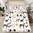 thumbnail image 2 of Homewish Kawaii Cow Sheep Queen Sheet Sets, Cartoon Horse Pig Flat Sheet, Rustic Farm Animal Queen Fitted Sheet, Breathable Home Decor, 4pcs, 2 of 7