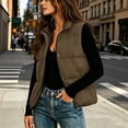 thumbnail image 3 of cocolona Puffer Vest for Women Stand Collar Zipper Snap Sleeveless Jacket Casual LightWeight Winter Warm Outerwear, 3 of 7