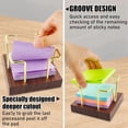 thumbnail image 3 of Walnut Sticky Note Holder, Self-Stick Note Pad Holder for Desk, Wood and Gold Metal Wire Notepad Dispenser, 3 of 8