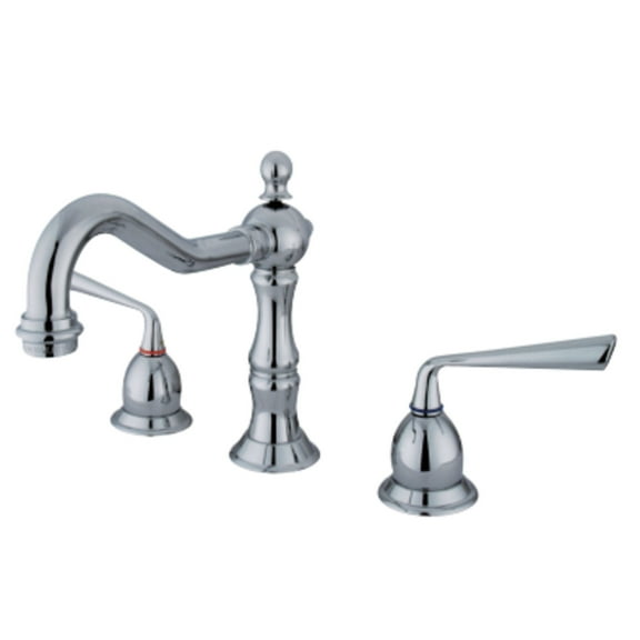 Kingston Brass Heritage Two Handle 8" to 14" Widespread Lavatory Faucet with Brass Pop-up