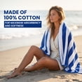 thumbnail image 4 of Blue Cabana Stripe Extra Large Bulk Beach Towels 32x64 Pack of 36 - Soft Ringspun 100% Cotton Pool Towels - 3 Dozen Wholesale Pack - Quick Dry, Highly Absorbent – Perfect for Pool, Hotels and Resorts, 4 of 8