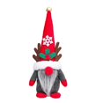 thumbnail image 1 of Muñeco de peluche de gnomo de Papá Noel hecho a mano con cuernos de ciervo, duende navideño, 1 of 5