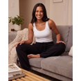 thumbnail image 5 of Real Essentials 3 Pack: Women's Relaxed Fit Fleece Open Bottom Sweatpants - Casual Athleisure (Available In Plus), 5 of 6