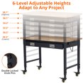 thumbnail image 2 of Ourlova 60" x 22" Adjustable Workbench 2000 Lbs Capacity, Rubber Wood Shop Table Heavy Duty Workstation with Drawer Table, Backplate, Metal Frame, Wood Top Workbench, 2 of 6