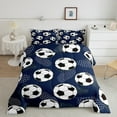 thumbnail image 2 of Erosebridal Football Comforter Set Queen Size Soccer Bedding Set Soccer Ball Game Navy Blue Comforter Sports Theme Quilt Set, 2 of 7