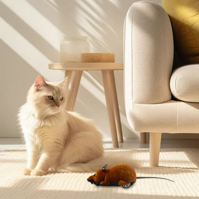 Jouet Électronique Interactif Automatique en Mouvement avec Couineur pour l'Exercice Intérieur du Chat et