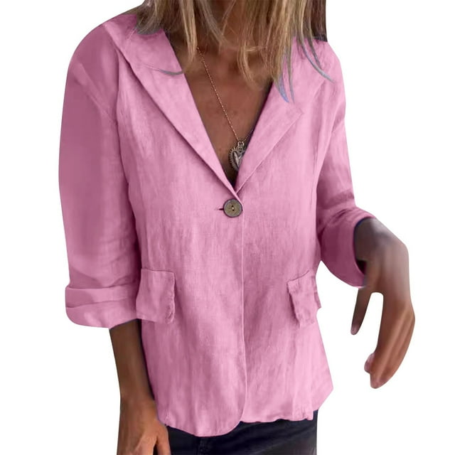 SHIXIAOO Cardigan en Tricot pour Femmes, Ample, Grande Taille, Uni, à Boutons avec Revers, en Mélange de Lin, Chandail Boyfriend pour Femmes, Kimonos Grande Taille, Chandail Léger, Cardigan Ample pour Femmes, Femmes Grande Taille4x