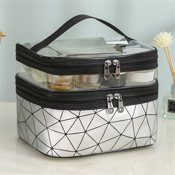 Double Layer Travel Makeup Bags for Women - Versatile Cosmetic Organizer and Toiletry for Efficient Cosmetics Storage