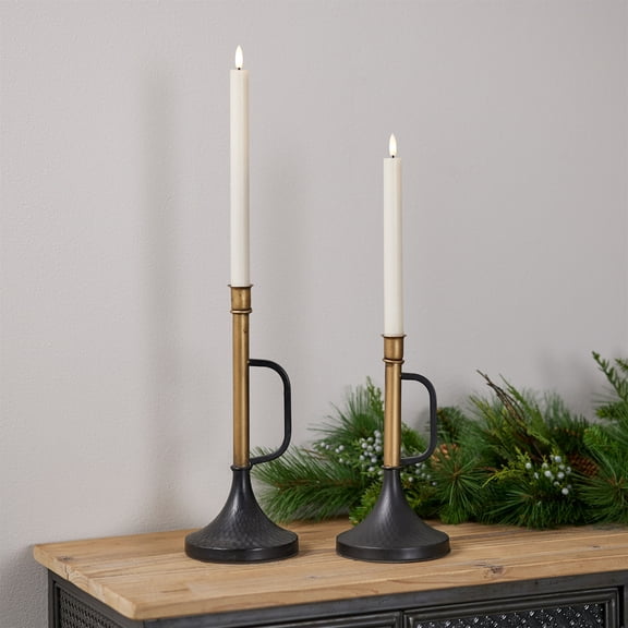Melrose Trumpet Taper Candle Holders - 12" - Set of 2