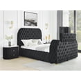 thumbnail image 6 of Newboti 1pc Oval Faux Marble Top Nightstand 2- Drawers Storage Black Finish Button Tufted Faux Crystal Tufted 379057082698934, 6 of 6