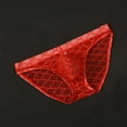 thumbnail image 2 of SGFCWSX Men's Sheer Mesh Lace Briefs** Red M, 2 of 6