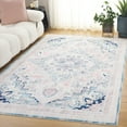 thumbnail image 3 of SAFAVIEH Arizona Desi Medallion Polyester Area Rug, Ivory/Aqua, 8' x 10', 3 of 12