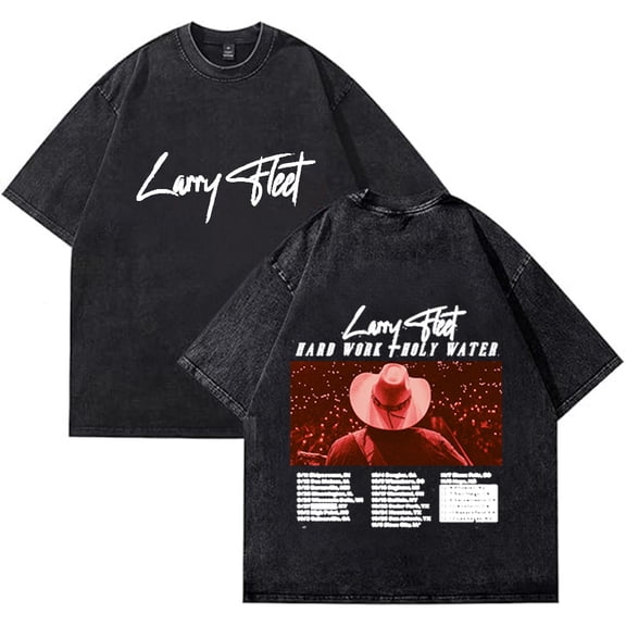 Larry Fleet Tour 2025 T-shirt Vintage Oversized Summer Fashion Trend Short Sleeved Top