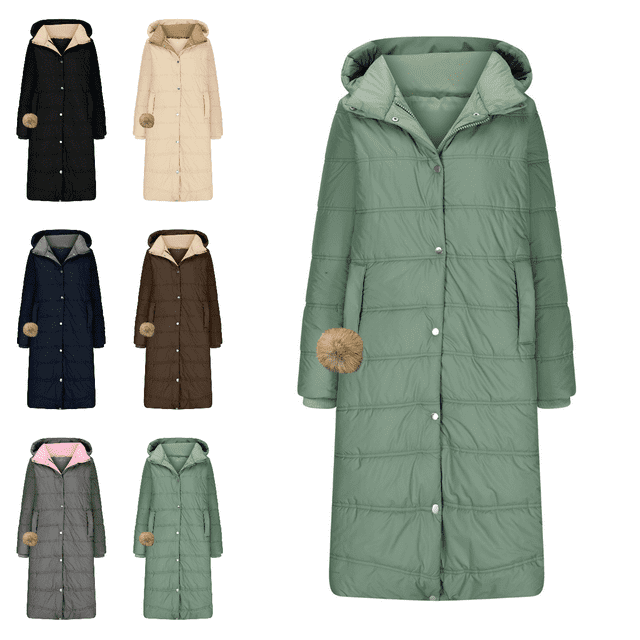 LOVZFMLL Manteaux d'Hiver pour Femmes Mode Femme Manteau Long et Épaissi de Longueur Moyenne à Capuche en Duvet