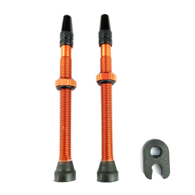 Válvula Presta de vástago de aleación de 2 uds. 78mm + herramienta para neumático sin cámara de bicicleta MTB de carretera Tmvgtek Accesorios para autos y motos