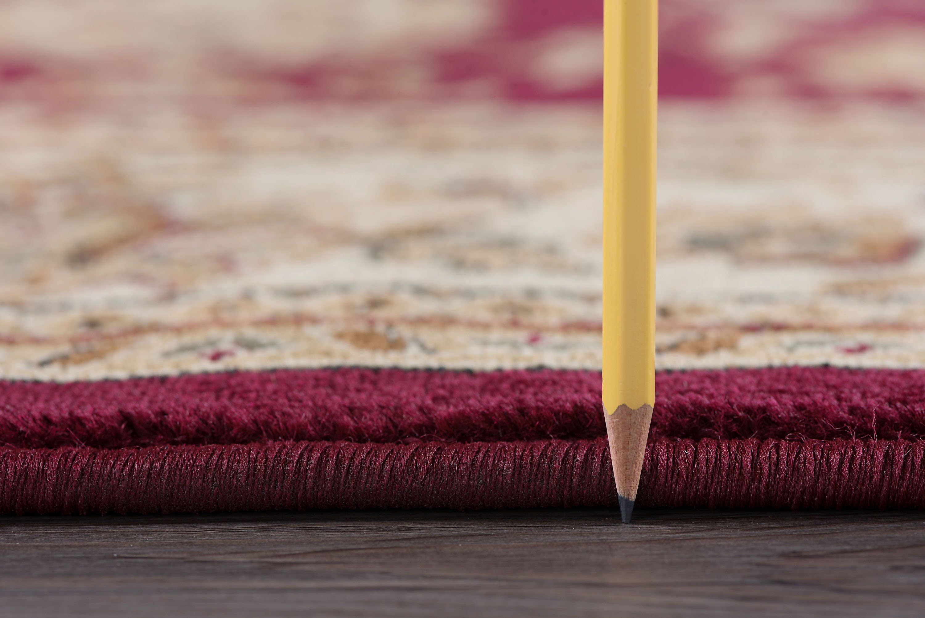 Sensation Transitional 9' x 12' Red and Beige Polypropylene Indoor Area Rug