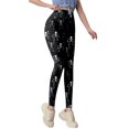 thumbnail image 3 of Tummy Control Leggings for Women Bat Dot Printed High Waist Athletic Tights Yoga Pants,Black,S, 3 of 5