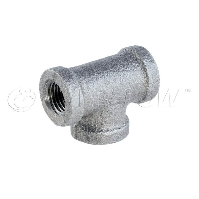 SUPPLY GIANT HNUF0212 High Pressure Galvanized Malleable Tee Fitting with Female Threaded Connections, 2-1/2", 2-1/2