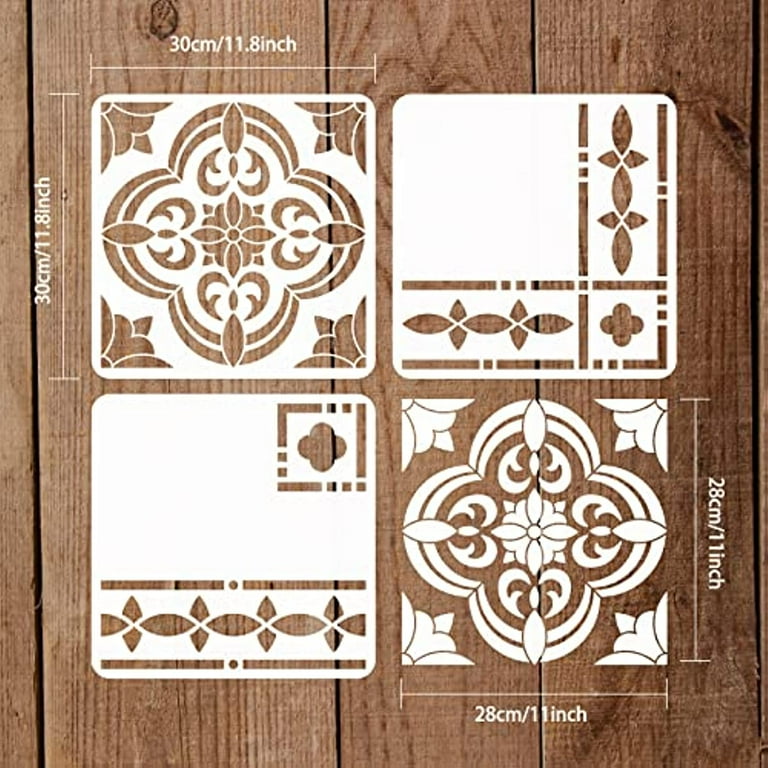 Buy Mandala and Moroccan Tiles Stencil for Floor Online