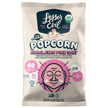LesserEvil Organic Popcorn, Himalayan Pink Salt 4.6 oz Pack of 2