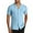 Blue, variant on Men Knit Button Front Short Sleeve Collared Cardigan Lapel Shirts