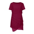 thumbnail image 3 of Women's Layered Chiffon Cocktail Dress Elegant Short Sleeve Knee Length Flowy 2024 Summer Wedding Guests Dresses, 3 of 5