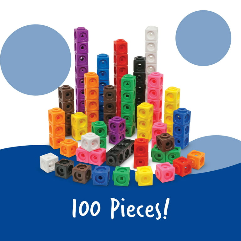 Learning Resources MathLink Cubes - 100 Pieces, Educational Math Cubes  Manipulatives, Ages 5+