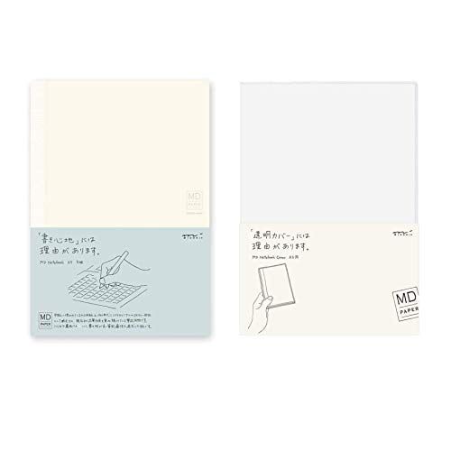 Cuaderno Midori MD - Papel Cuadriculado A5 (15003006) + Cubierta para cuaderno A5 (49360006) - CONJUNTO