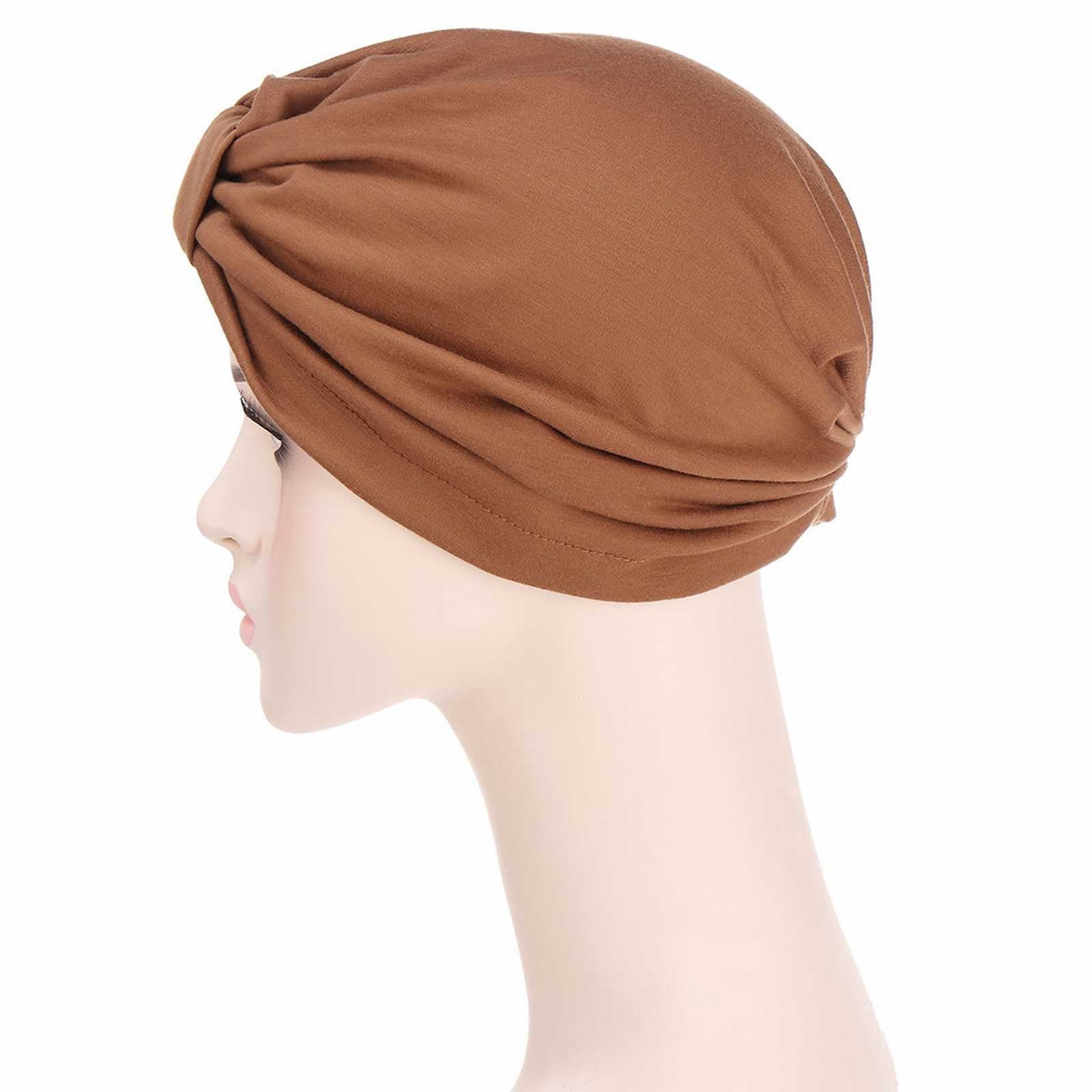 GIVBRO Plissee Turban Cap - Weiche Kopfbedeckung Für Frauen, Als Stirnband, Schlafmütze Oder Bei Haarausfall - Einheitsgröße
