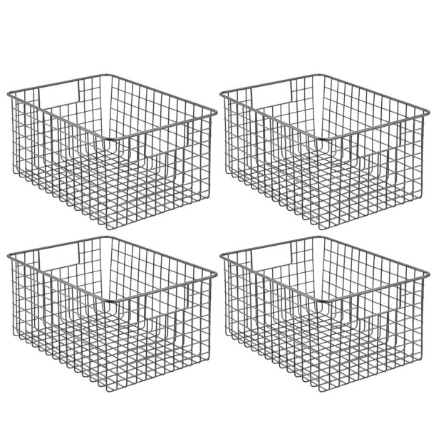 mDesign Metal Wire Storage Basket Bin for Closets