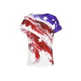 thumbnail image 3 of KVMeteor Womens American Flag Print Tops Short Sleeve V Neck T Shirt Tunic Top, 3 of 4