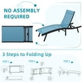 thumbnail image 3 of AECOJOY Outdoor Lounge Chair with Adjustable Positions, Aluminum Chaise Lounge Outdoor for Pool, Garden, Beach, Blue 2 PCS, 3 of 10