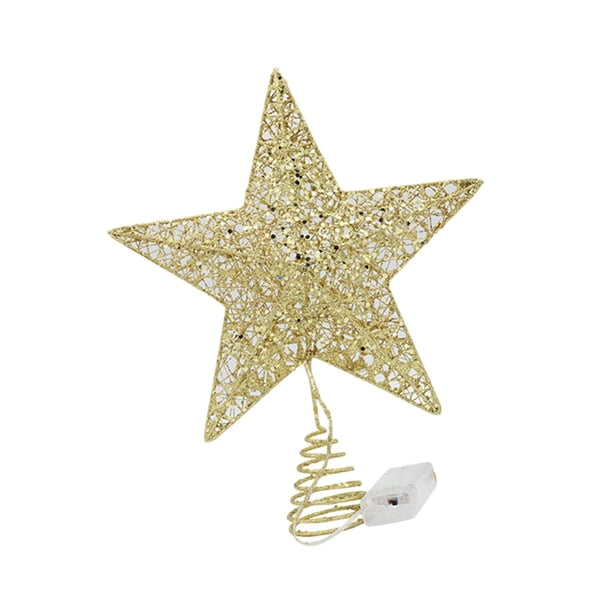 Estrella para la parte superior del árbol de Navidad, decoración para la parte superior del árbol, luz para la parte superior del árbol para fiesta Oro 15cmx20cm