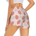 thumbnail image 4 of Picia Strawberry And Flowers Pattern Women's 2 in 1 Athletic Running Shorts High Waisted Workout Casual Gym Sweat Shorts with Comfy Liner Zipper Pockets-, 4 of 9