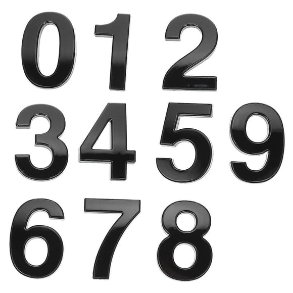 Self Adhesive House Numbers Durable ABS Engineering Plastics For Door Numbers Indoor Outdoor 10Pcs