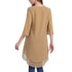 thumbnail image 3 of BLUSA TUNIC DE CHIFFON ASIMÉTRICA CON MANGAS DE VOLANTE Y CUELLO REDONDO PARA MUJER INSPIRE CHIC KHAKI XL, 3 of 6
