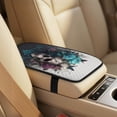 thumbnail image 4 of Xixirimido Leather Seat Cover Front Seats Only, Universal Fit Auto Front Seat Covers for Sedan Van SUV Truck 5 Pcs Set with Seatbelt Covers & Center Console Cover, Butterfly Skull Blue Purple Roses, 4 of 8