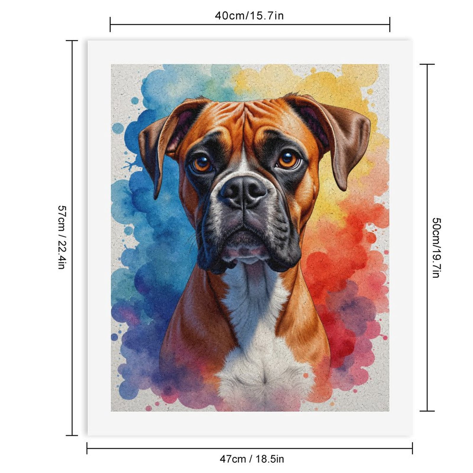 Paint By Numbers Kit for Adults Beginner - DIY Colorful Boxer Dog Portrait Art Canvas Painting Kits for Adults, Frameless Paint By Number for Adults for Home Wall Decor 16x20 Inch