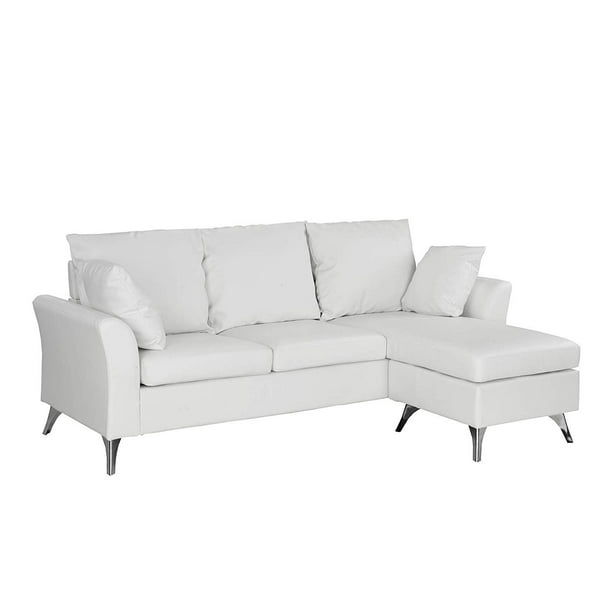 Modern Pu Leather Sectional Sofa, Small Leather Sectional Sofas For Spaces